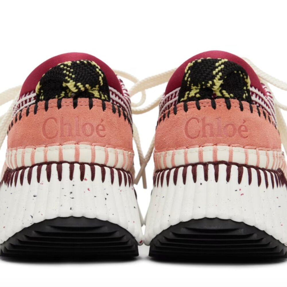 Chloe Nama Leather-trimmed Sneakers